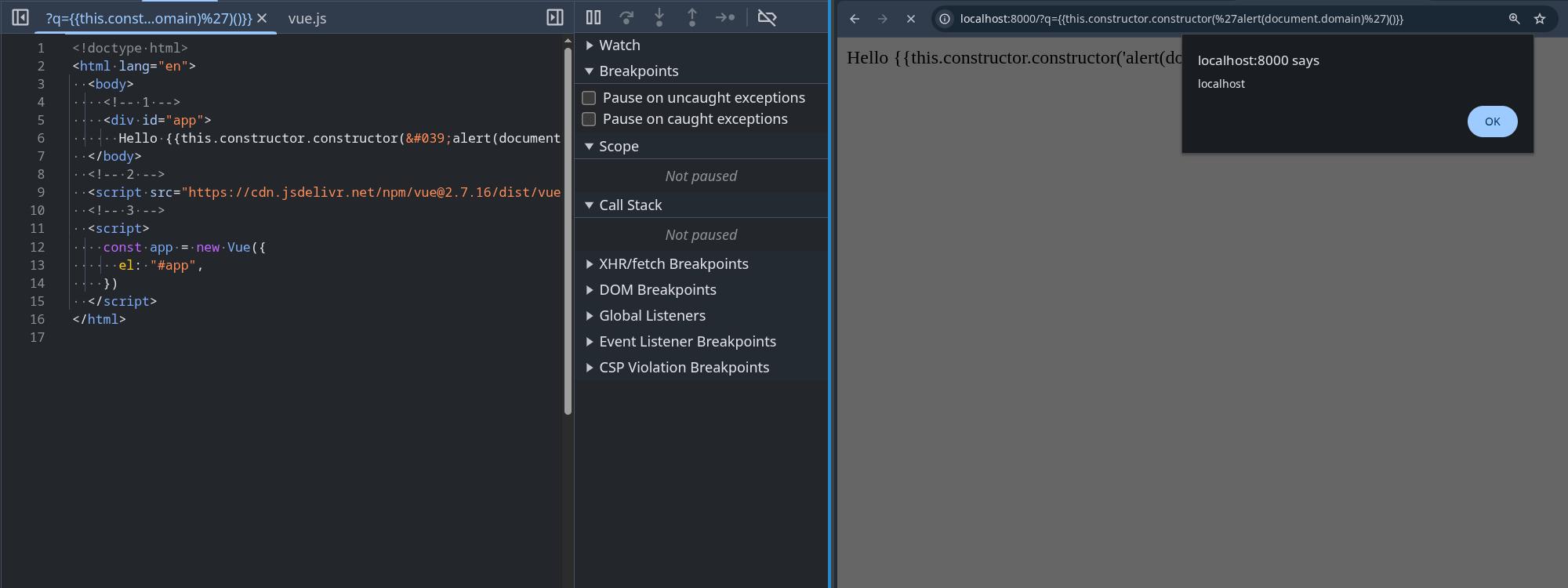 CSTI with alert example