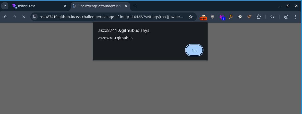 popped an alert on the revenge version of the challenge
