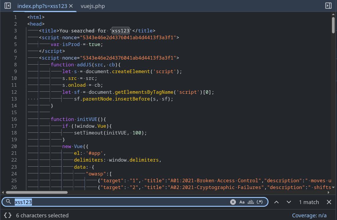 ctrl fing for canary value